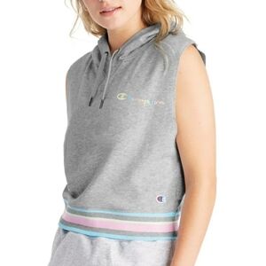 NWT Champion Campus French Terry Heather Gray Sleeveless Hoodie